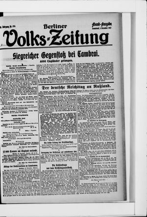 Berliner Volkszeitung vom 01.12.1917