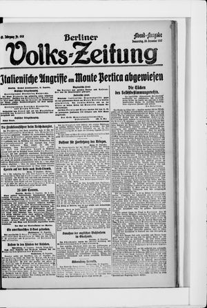 Berliner Volkszeitung vom 20.12.1917