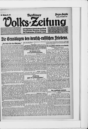 Berliner Volkszeitung vom 30.12.1917