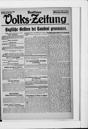 Berliner Volkszeitung vom 31.12.1917