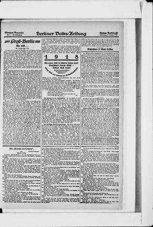 Berliner Volkszeitung vom 01.01.1918
