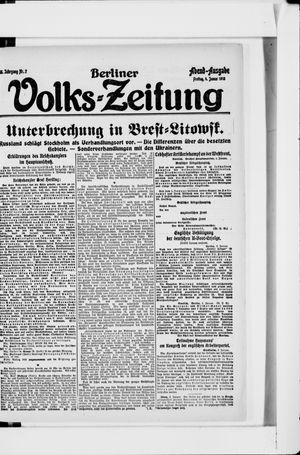 Berliner Volkszeitung vom 04.01.1918