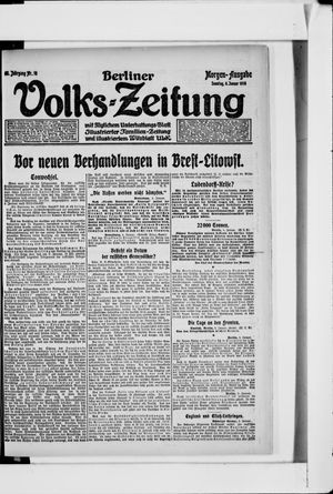 Berliner Volkszeitung vom 06.01.1918