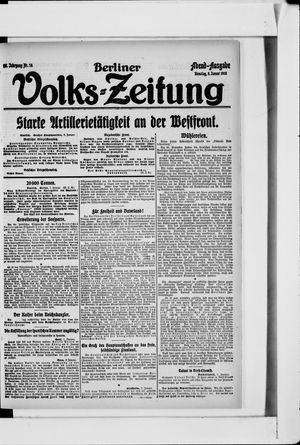 Berliner Volkszeitung on Jan 8, 1918