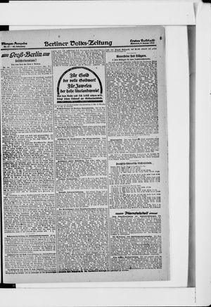 Berliner Volkszeitung on Jan 9, 1918