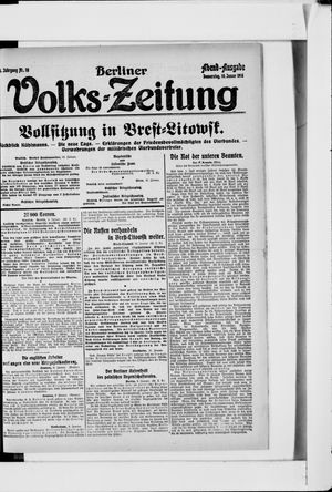 Berliner Volkszeitung on Jan 10, 1918