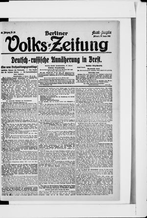 Berliner Volkszeitung vom 16.01.1918