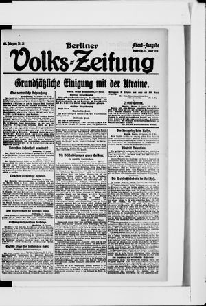 Berliner Volkszeitung on Jan 17, 1918