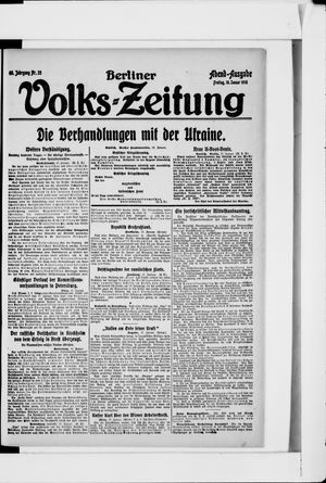Berliner Volkszeitung on Jan 18, 1918