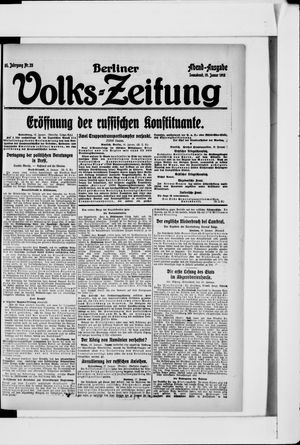 Berliner Volkszeitung vom 19.01.1918