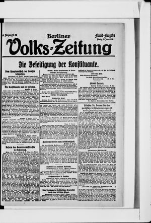 Berliner Volkszeitung vom 21.01.1918