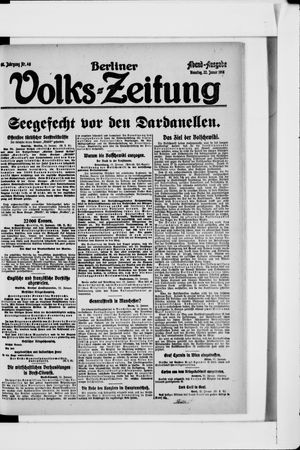 Berliner Volkszeitung on Jan 22, 1918