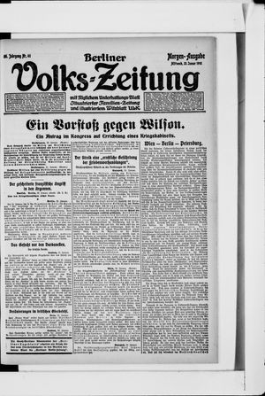 Berliner Volkszeitung on Jan 23, 1918