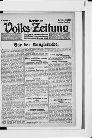 Berliner Volkszeitung vom 24.01.1918