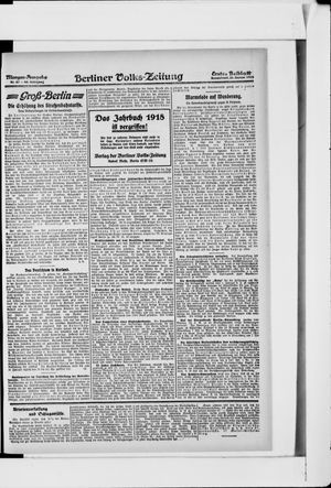 Berliner Volkszeitung vom 26.01.1918