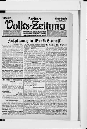 Berliner Volkszeitung on Feb 9, 1918