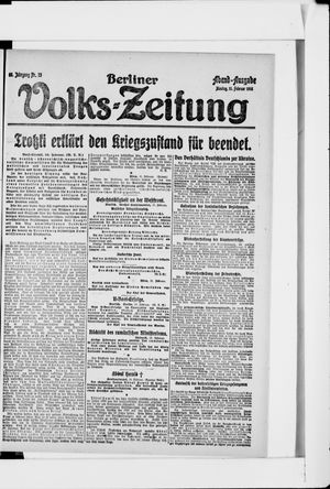 Berliner Volkszeitung vom 11.02.1918