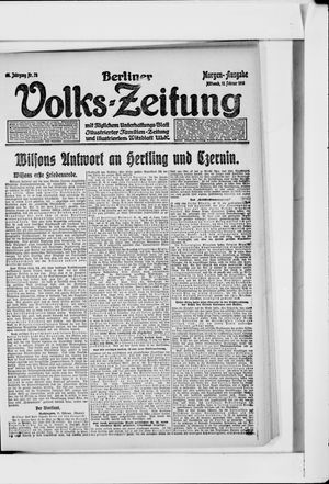 Berliner Volkszeitung on Feb 13, 1918