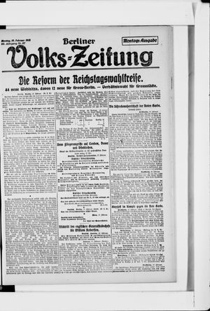 Berliner Volkszeitung on Feb 18, 1918