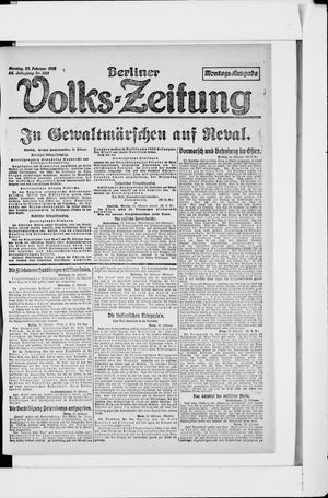 Berliner Volkszeitung vom 25.02.1918