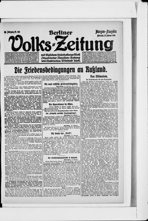 Berliner Volkszeitung vom 27.02.1918