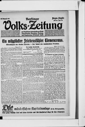 Berliner Volkszeitung vom 03.04.1918