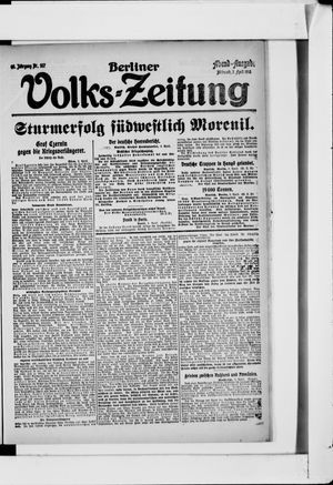 Berliner Volkszeitung vom 03.04.1918