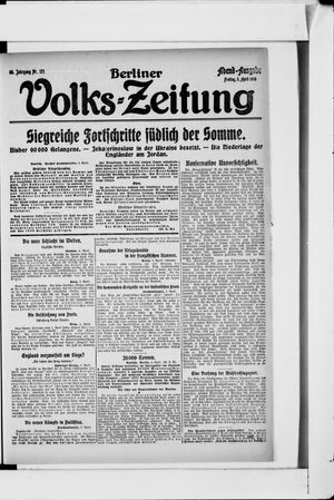 Berliner Volkszeitung on Apr 5, 1918