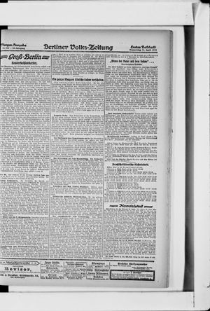 Berliner Volkszeitung vom 11.04.1918