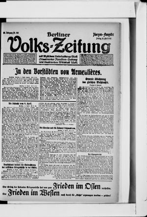 Berliner Volkszeitung on Apr 12, 1918