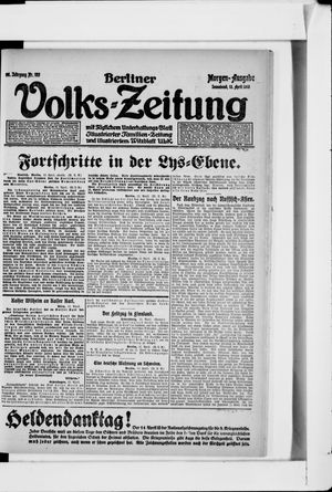 Berliner Volkszeitung vom 13.04.1918