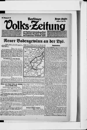 Berliner Volkszeitung on Apr 14, 1918