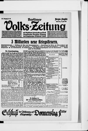 Berliner Volkszeitung on Apr 18, 1918