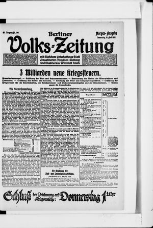 Berliner Volkszeitung on Apr 18, 1918