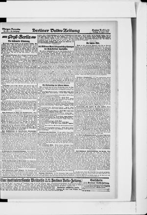 Berliner Volkszeitung vom 19.04.1918