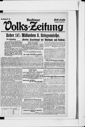 Berliner Volkszeitung vom 20.04.1918