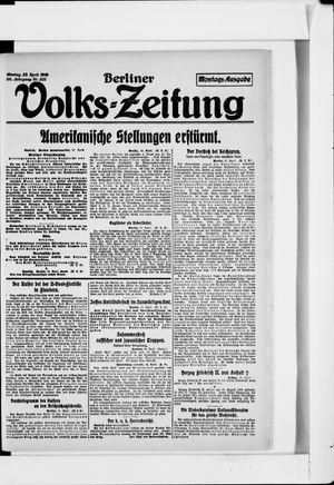 Berliner Volkszeitung vom 22.04.1918