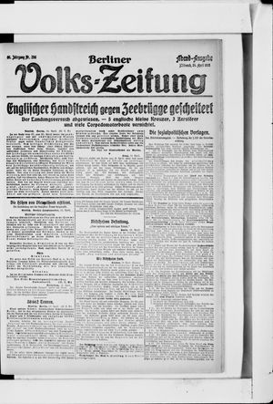 Berliner Volkszeitung vom 24.04.1918