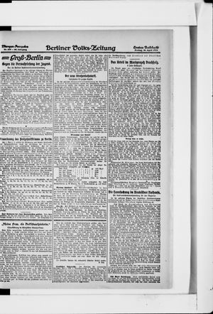 Berliner Volkszeitung vom 26.04.1918