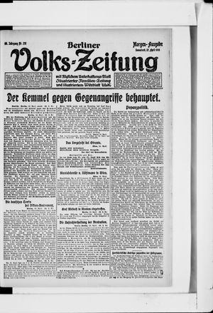 Berliner Volkszeitung on Apr 27, 1918