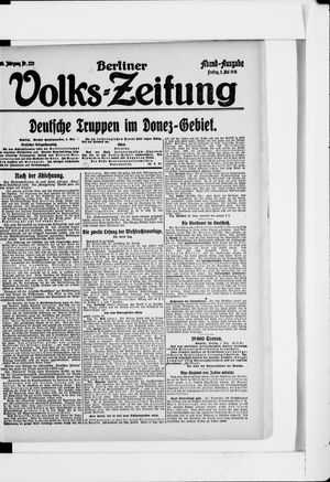 Berliner Volkszeitung vom 03.05.1918