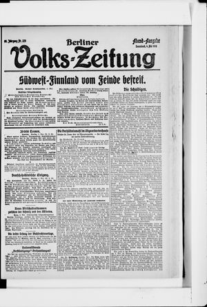 Berliner Volkszeitung vom 04.05.1918