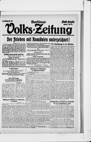 Berliner Volkszeitung vom 07.05.1918
