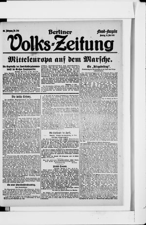 Berliner Volkszeitung on May 13, 1918