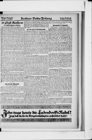 Berliner Volkszeitung vom 01.06.1918