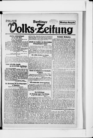 Berliner Volkszeitung vom 01.07.1918