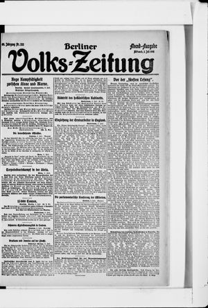 Berliner Volkszeitung vom 03.07.1918