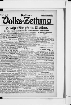 Berliner Volkszeitung vom 08.07.1918