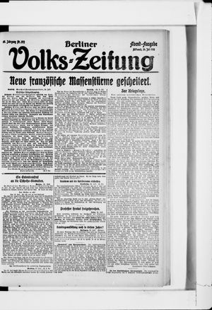 Berliner Volkszeitung vom 24.07.1918