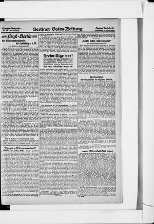 Berliner Volkszeitung vom 01.08.1918